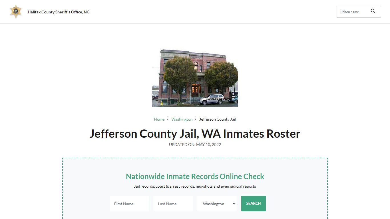 Jefferson County Jail, WA Jail Roster, Name Search