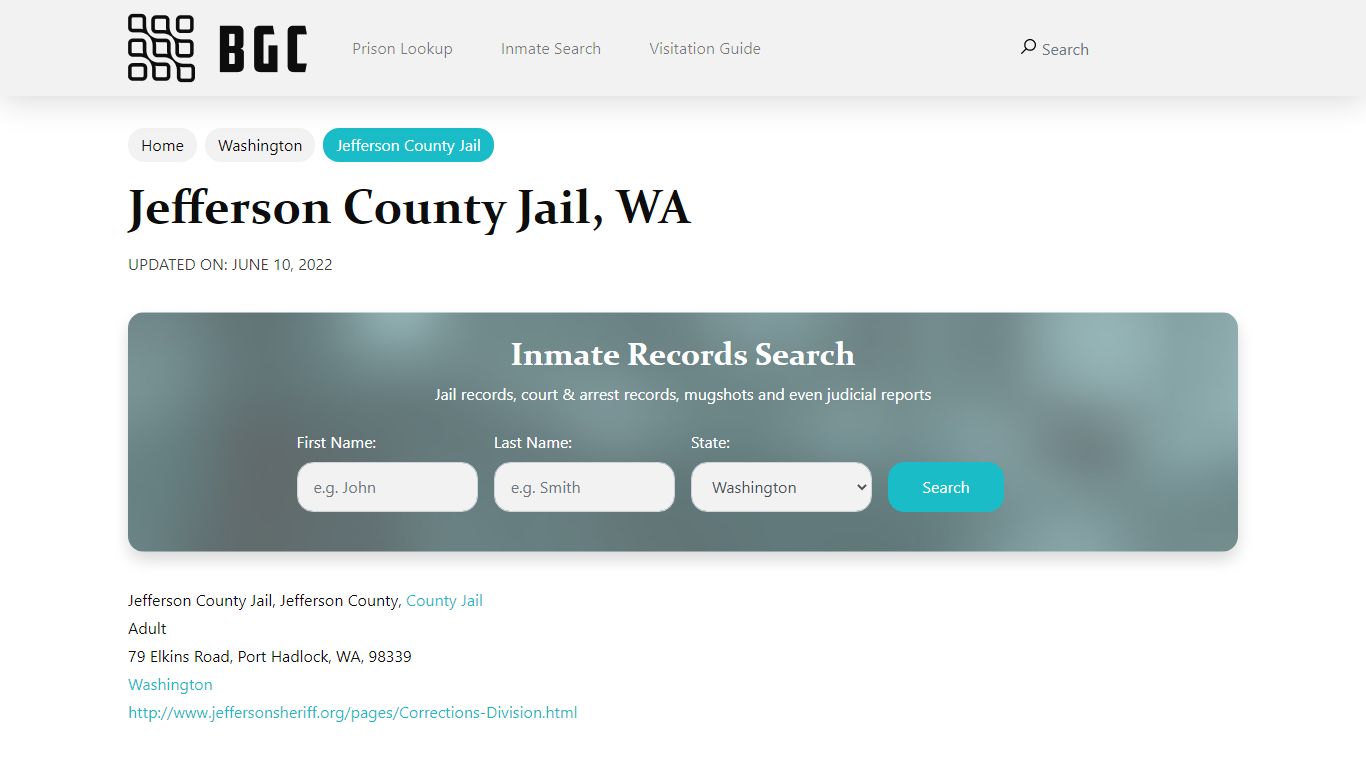 Jefferson County Jail, WA Inmate Search, Mugshots ...